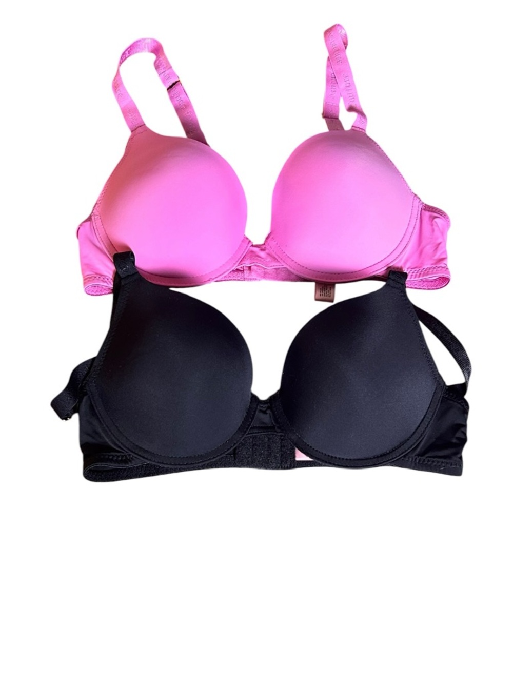 Juicy Couture Intimates T-Shirt Bra 2 pack Black/Pink 34B NWOT
